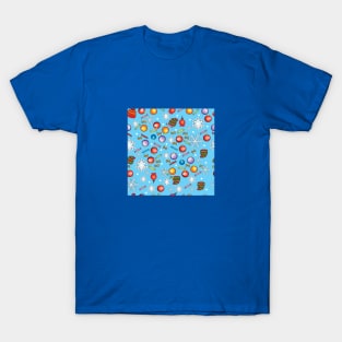 christmas pattern in children's style with balls and snowflakes T-Shirt